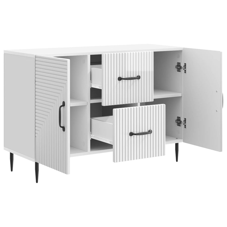Dressoir met lade Hoogglans Wit 89 x 34,5 x 60 cm Bewerkt hout