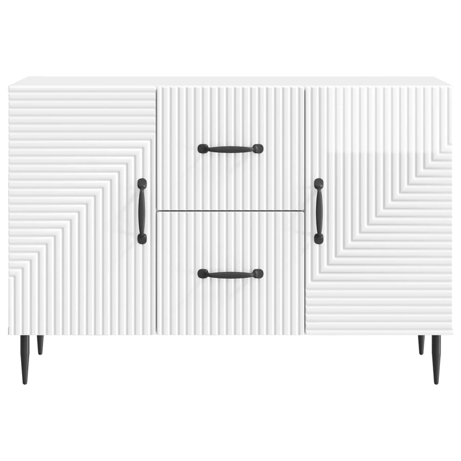 Dressoir met lade Hoogglans Wit 89 x 34,5 x 60 cm Bewerkt hout