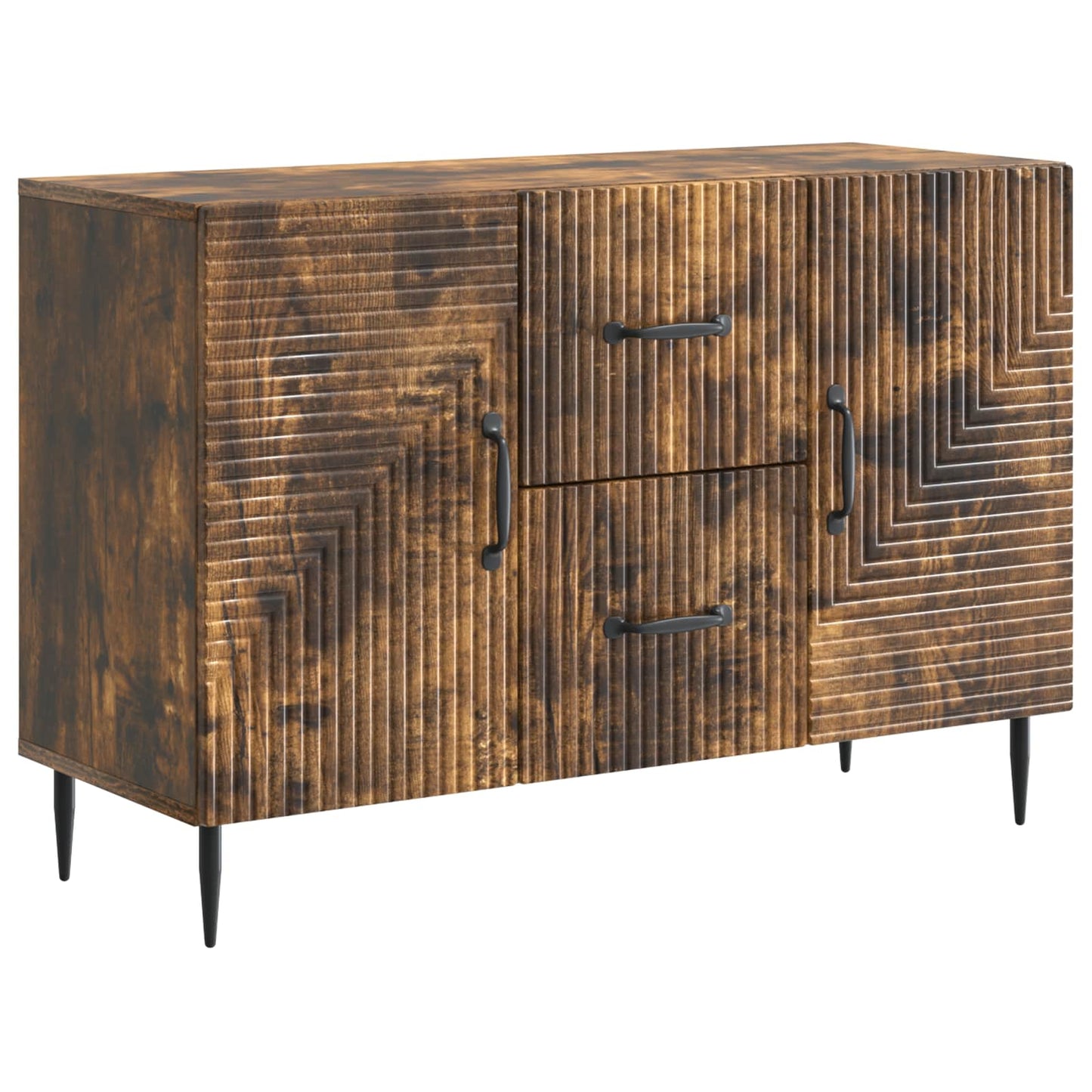 Dressoir met lade Gerookt eiken 89 x 34,5 x 60 cm Bewerkt hout