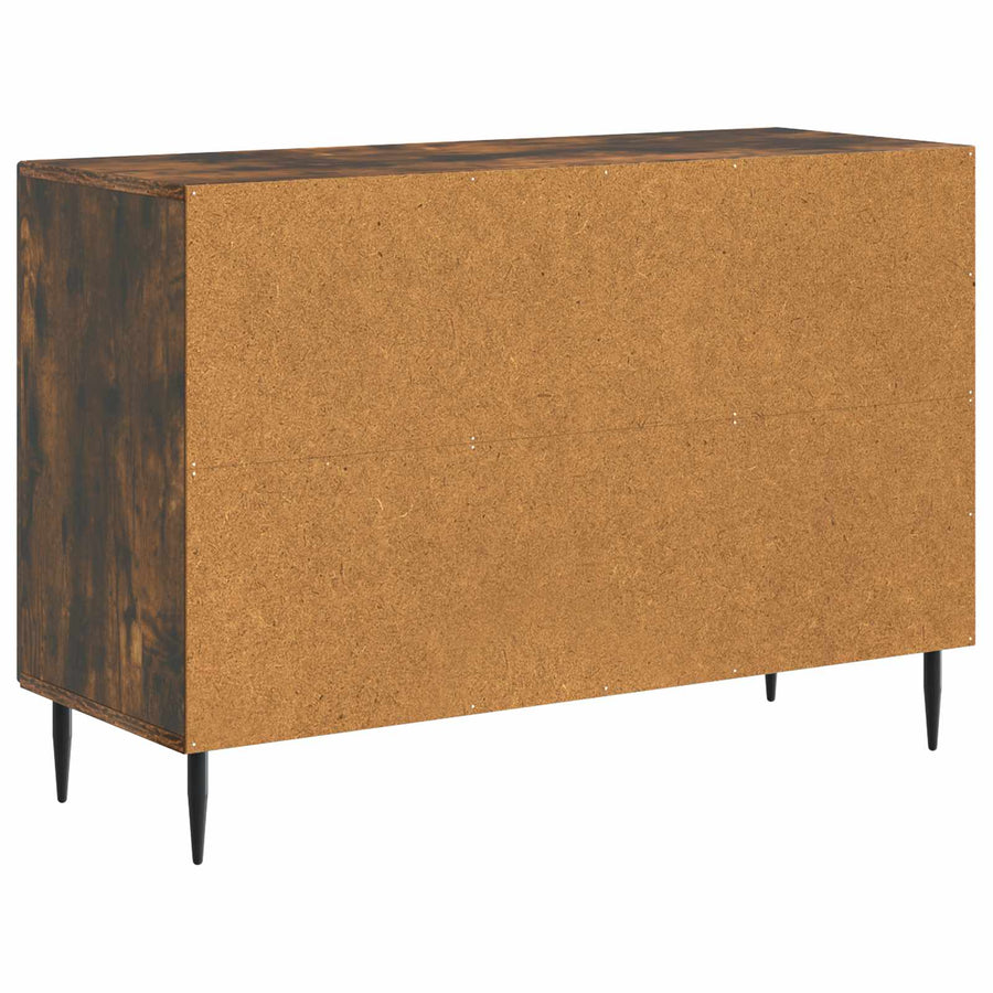 Dressoir met lade Gerookt eiken 89 x 34,5 x 60 cm Bewerkt hout