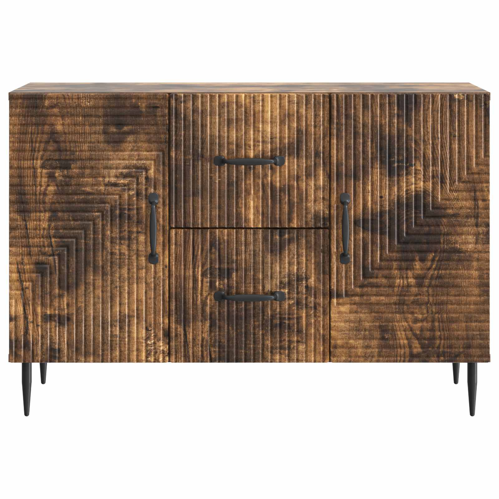 Dressoir met lade Gerookt eiken 89 x 34,5 x 60 cm Bewerkt hout