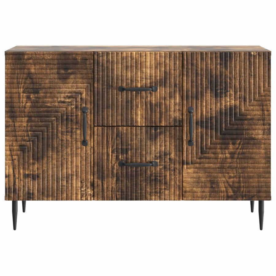 Dressoir met lade Gerookt eiken 89 x 34,5 x 60 cm Bewerkt hout