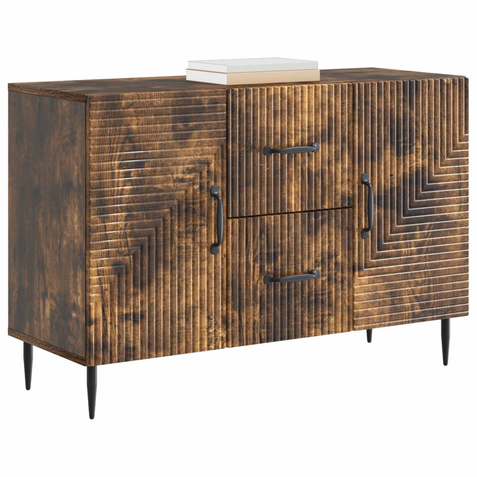 Dressoir met lade Gerookt eiken 89 x 34,5 x 60 cm Bewerkt hout