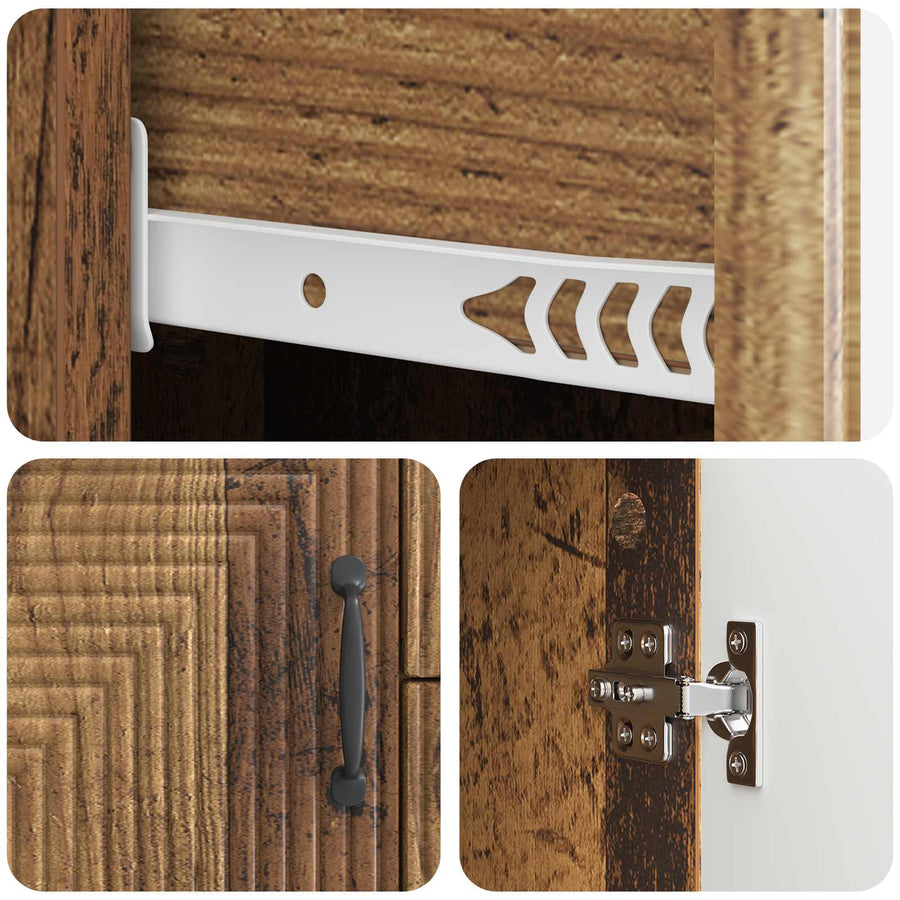 Dressoir met lade Oud hout 89 x 34,5 x 60 cm Bewerkt hout