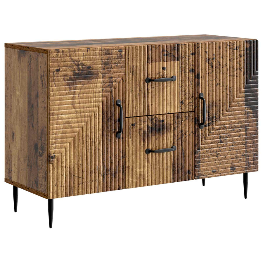 Dressoir met lade Oud hout 89 x 34,5 x 60 cm Bewerkt hout
