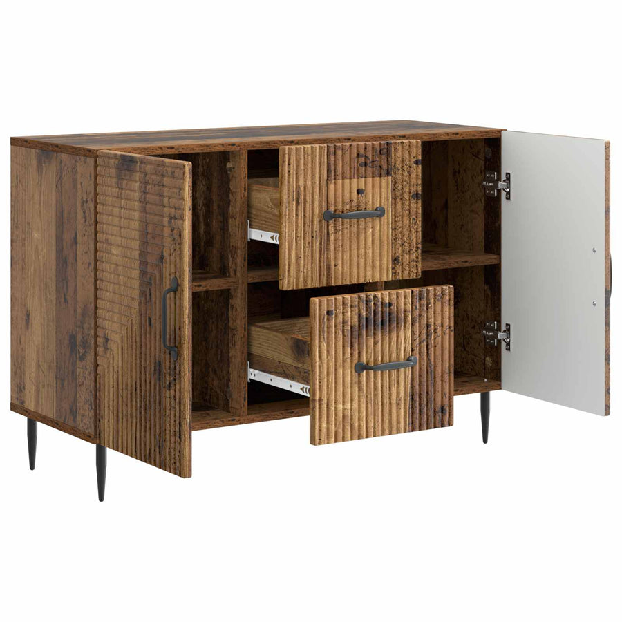 Dressoir met lade Oud hout 89 x 34,5 x 60 cm Bewerkt hout