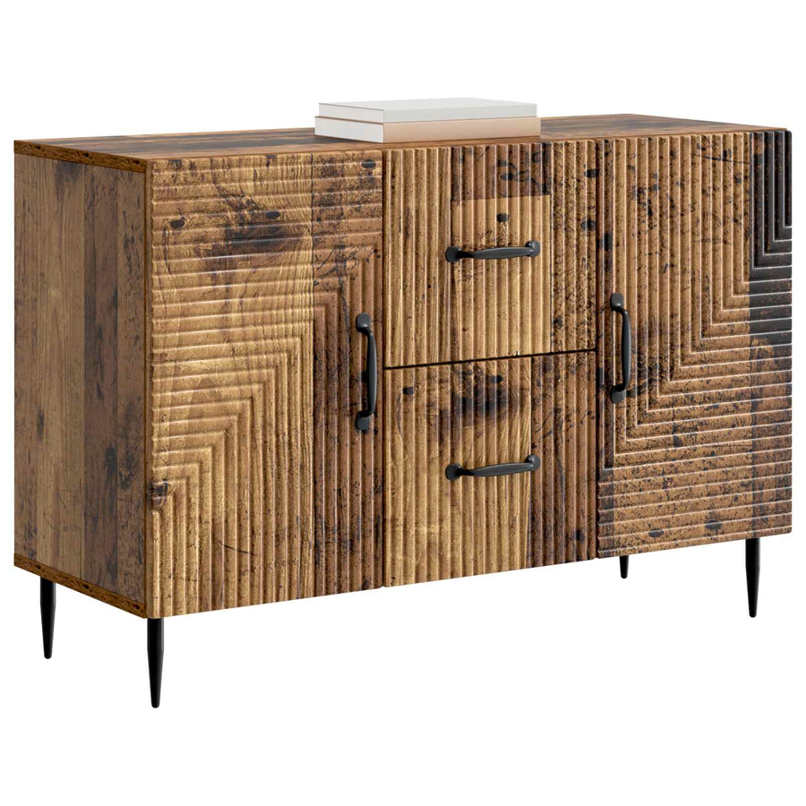 Dressoir met lade Oud hout 89 x 34,5 x 60 cm Bewerkt hout