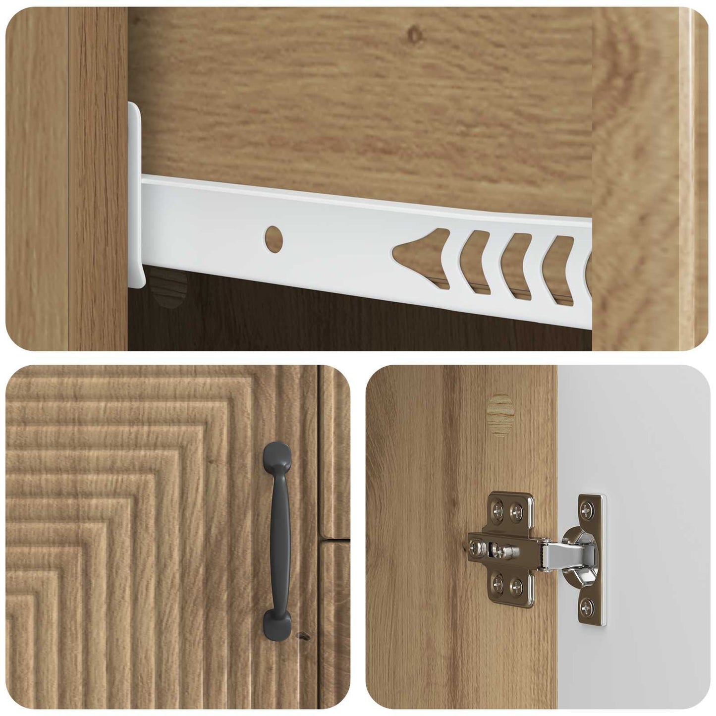 Dressoir Artisanaal eiken 89 x 34,5 x 60 cm Bewerkt hout
