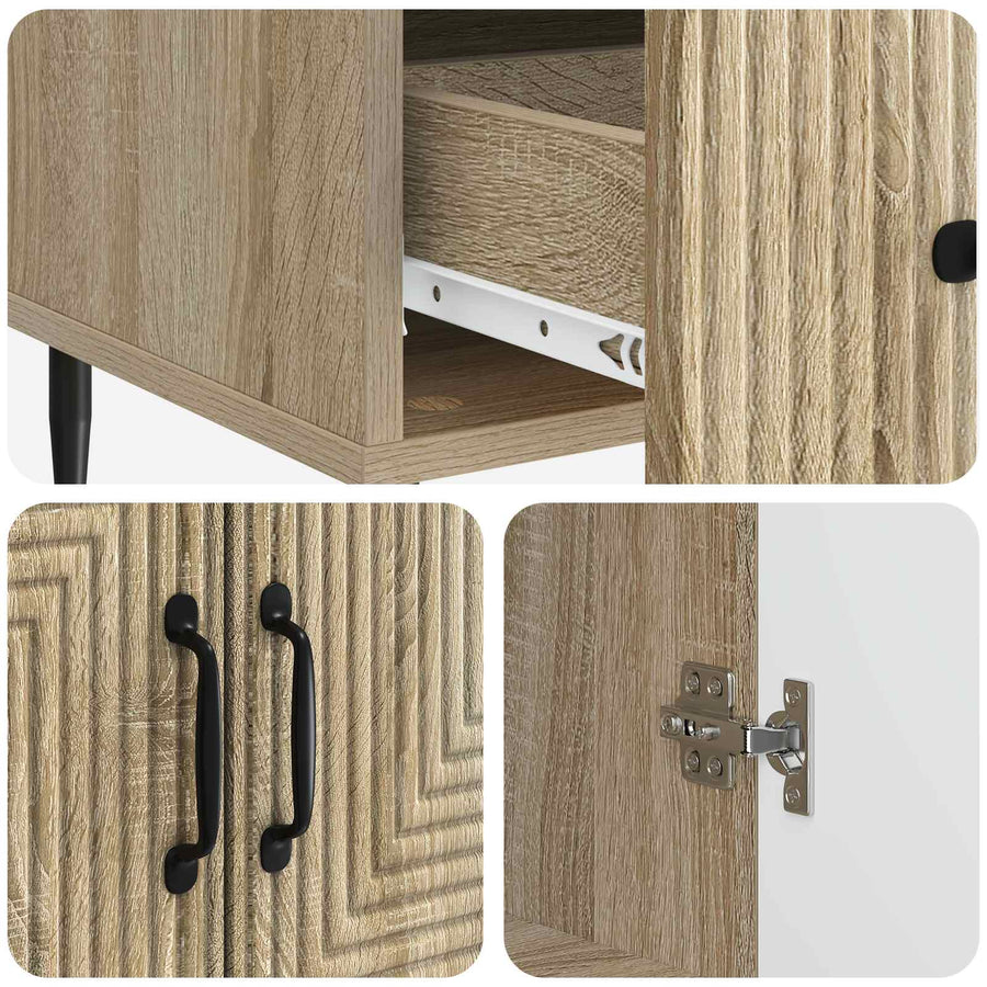 Dressoir met lade Sonoma Eiken 66 x 34,5 x 95 cm Bewerkt hout