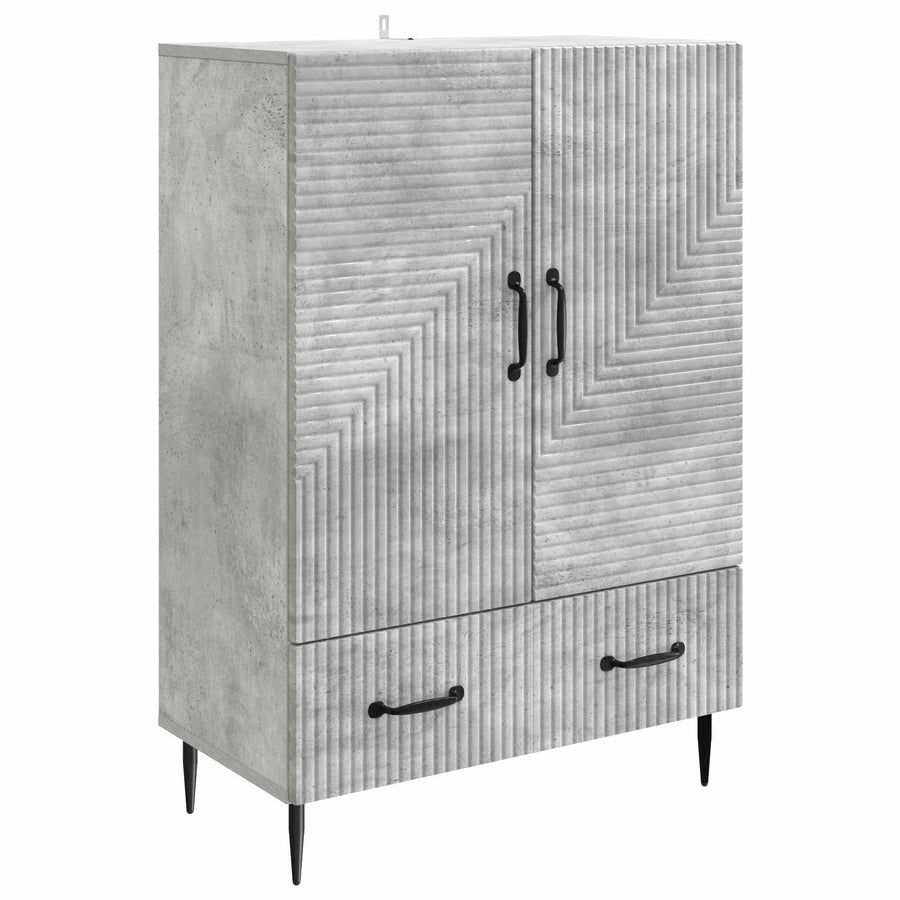 Dressoir met lade Betongrijs 66 x 34,5 x 95 cm Bewerkt hout