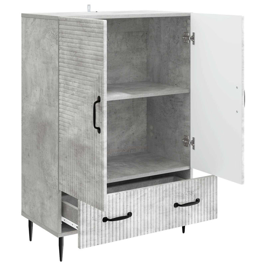 Dressoir met lade Betongrijs 66 x 34,5 x 95 cm Bewerkt hout