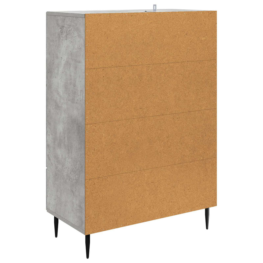 Dressoir met lade Betongrijs 66 x 34,5 x 95 cm Bewerkt hout