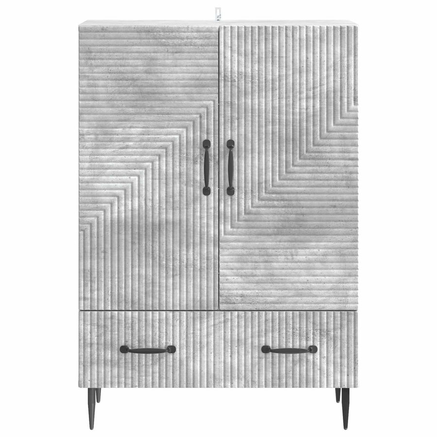 Dressoir met lade Betongrijs 66 x 34,5 x 95 cm Bewerkt hout