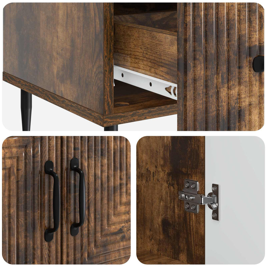 Dressoir met lade Gerookt eiken 66 x 34,5 x 95 cm Bewerkt hout