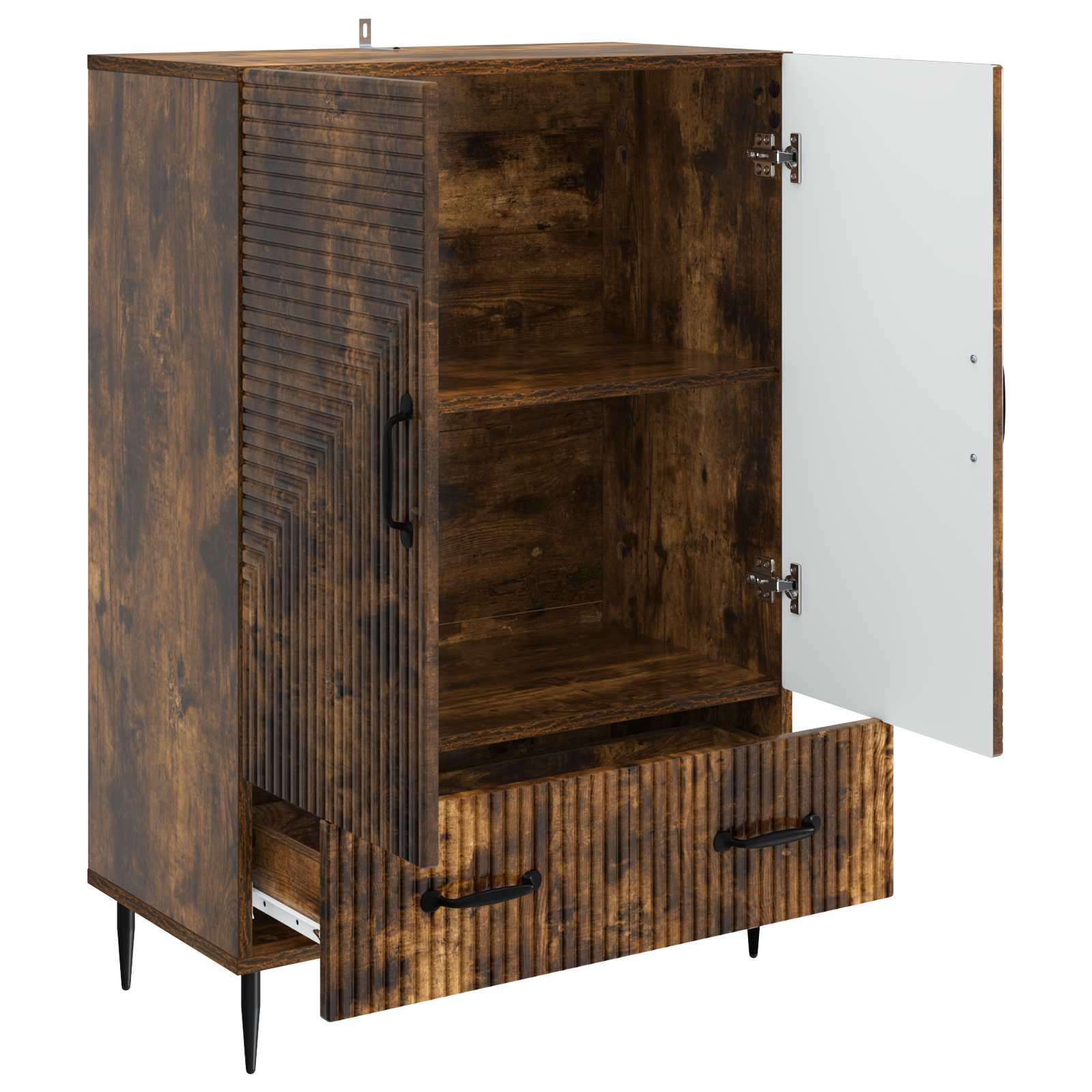 Dressoir met lade Gerookt eiken 66 x 34,5 x 95 cm Bewerkt hout