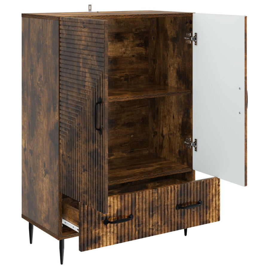 Dressoir met lade Gerookt eiken 66 x 34,5 x 95 cm Bewerkt hout