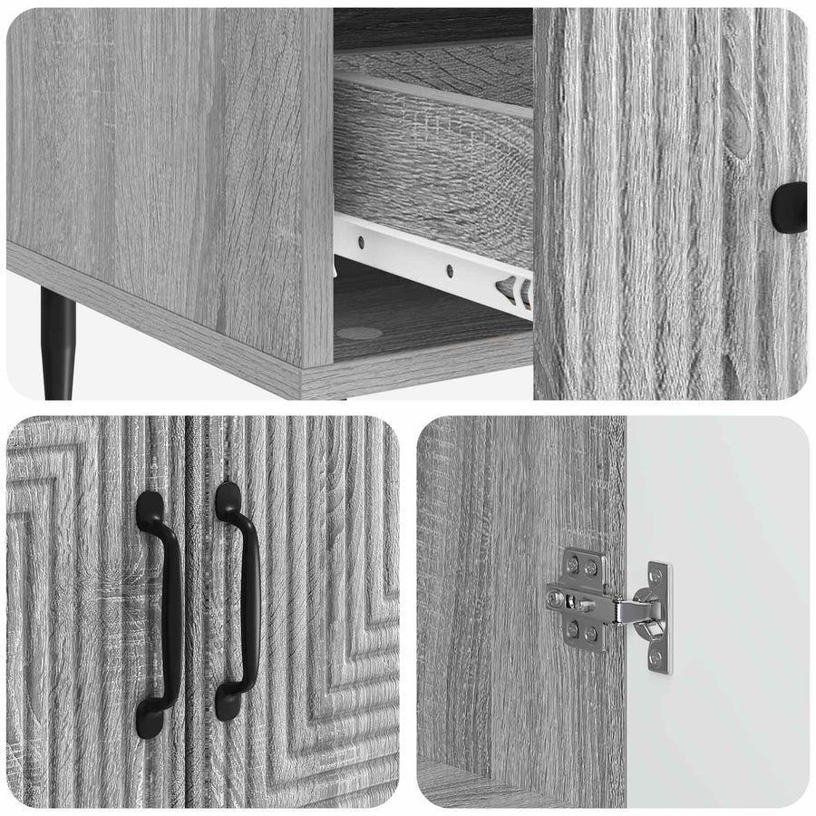 Dressoir met lade Grijs sonoma 66 x 34,5 x 95 cm Bewerkt hout