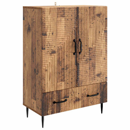 Dressoir met lade Oud hout 66 x 34,5 x 95 cm Bewerkt hout