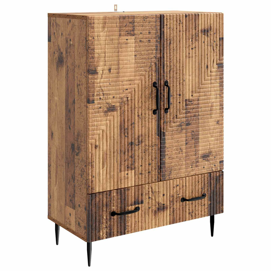 Dressoir met lade Oud hout 66 x 34,5 x 95 cm Bewerkt hout