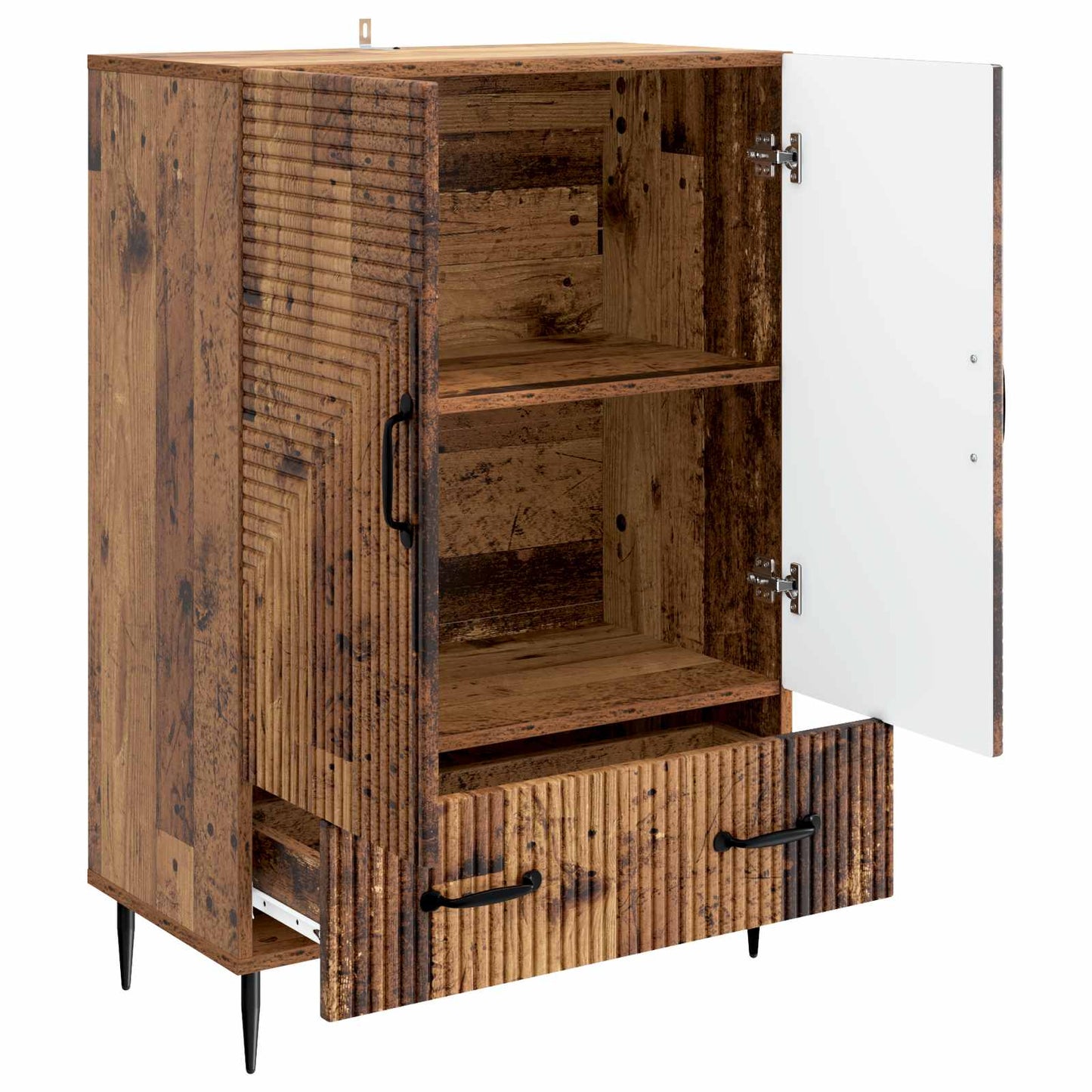 Dressoir met lade Oud hout 66 x 34,5 x 95 cm Bewerkt hout