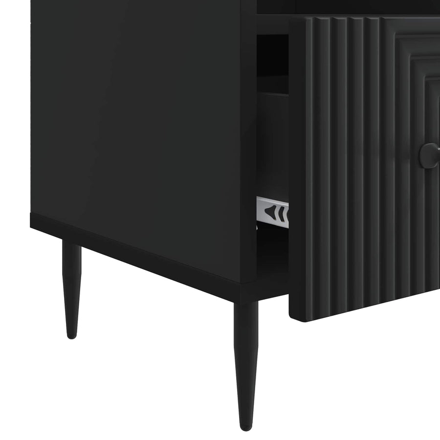 TV-kast met lade Zwart 102 x 34,5 x 50 cm Bewerkt hout
