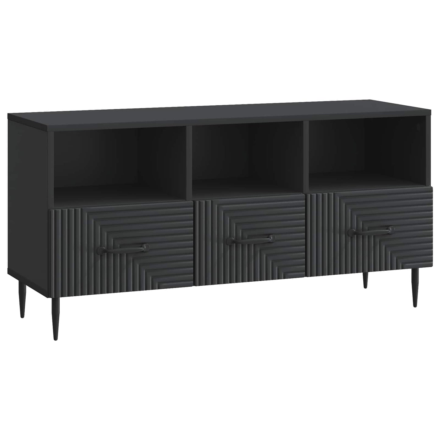 TV-kast met lade Zwart 102 x 34,5 x 50 cm Bewerkt hout