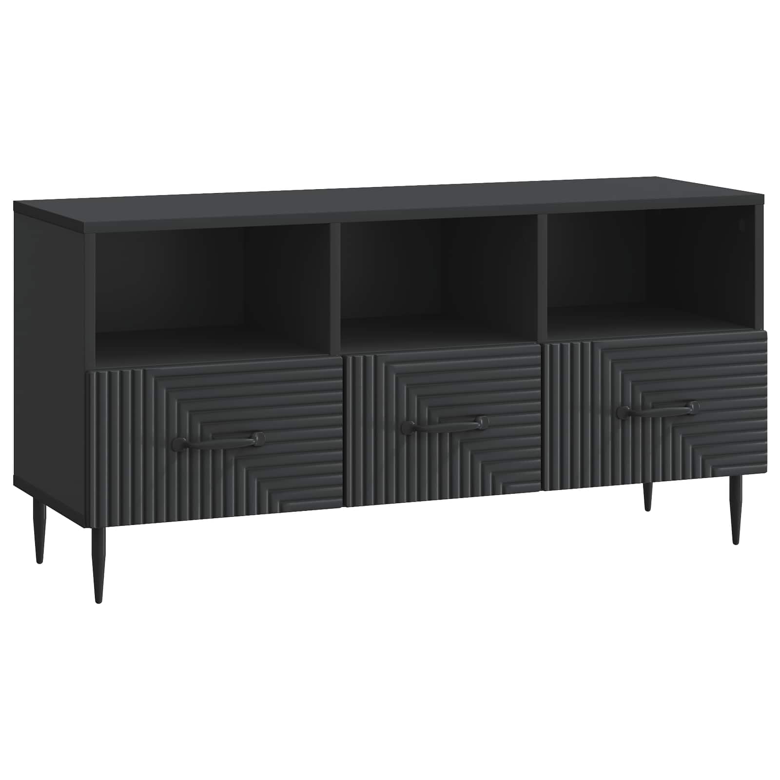 TV-kast met lade Zwart 102 x 34,5 x 50 cm Bewerkt hout