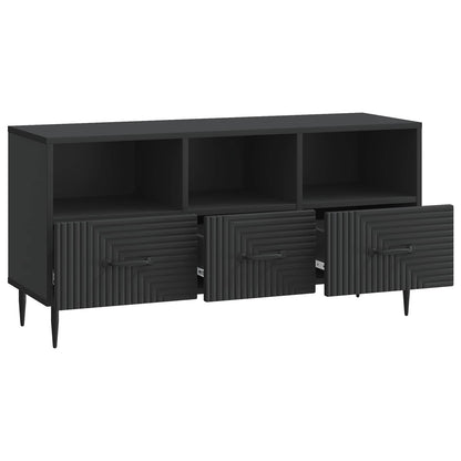 TV-kast met lade Zwart 102 x 34,5 x 50 cm Bewerkt hout