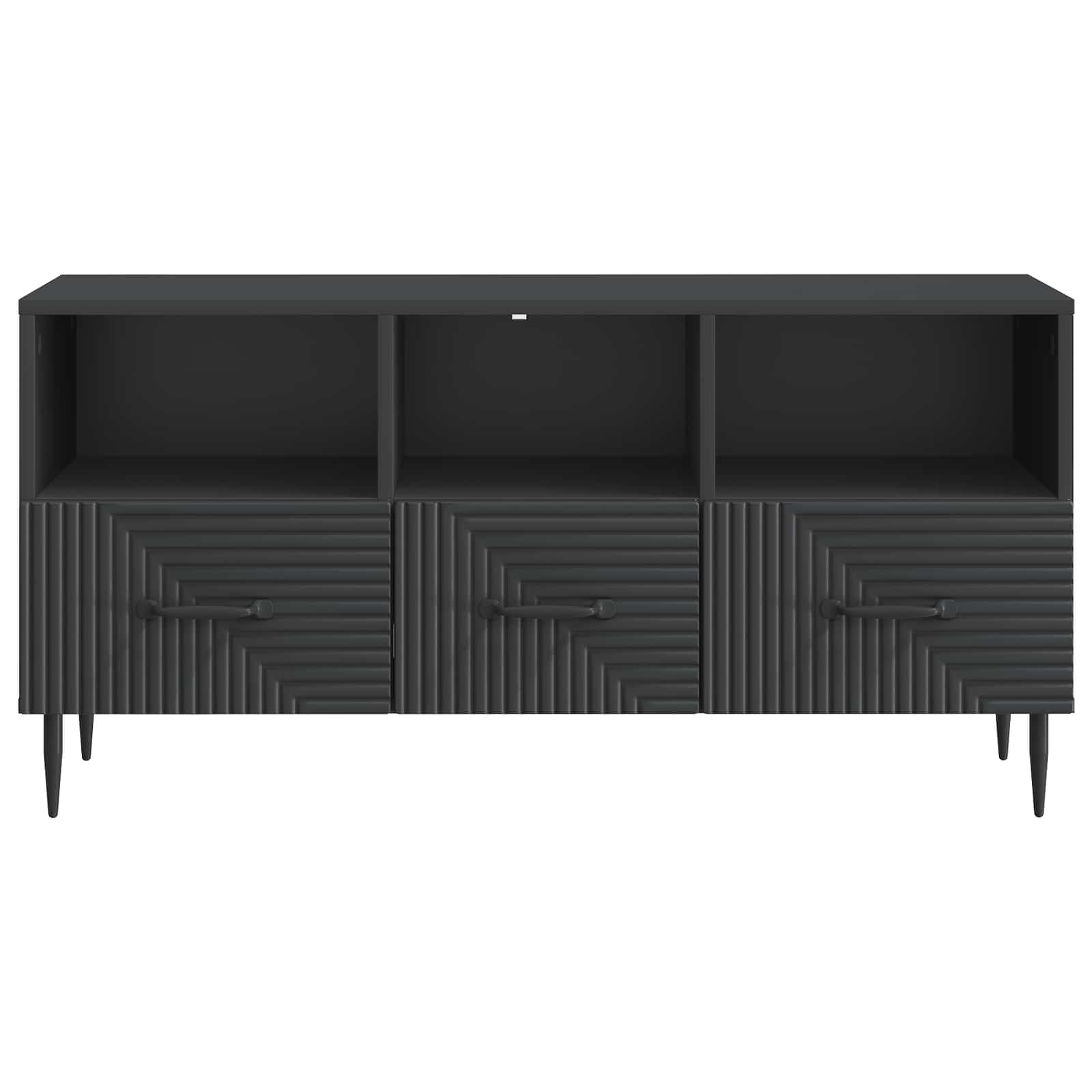 TV-kast met lade Zwart 102 x 34,5 x 50 cm Bewerkt hout