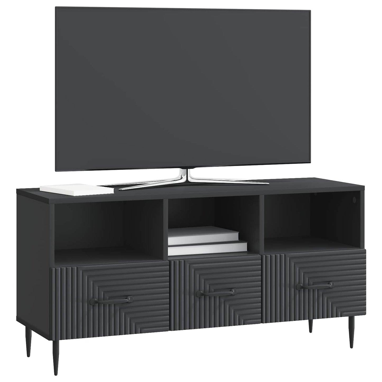 TV-kast met lade Zwart 102 x 34,5 x 50 cm Bewerkt hout