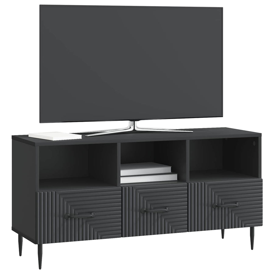 TV-kast met lade Zwart 102 x 34,5 x 50 cm Bewerkt hout
