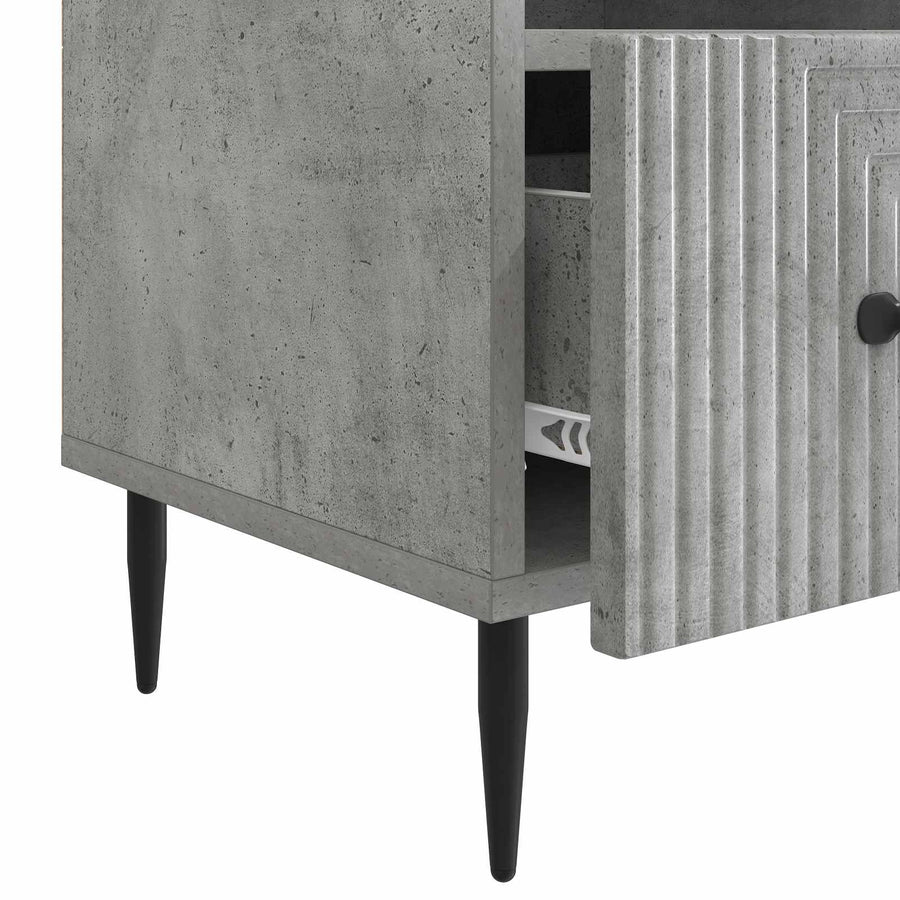 TV-kast met lade Betongrijs 102 x 34,5 x 50 cm Bewerkt hout