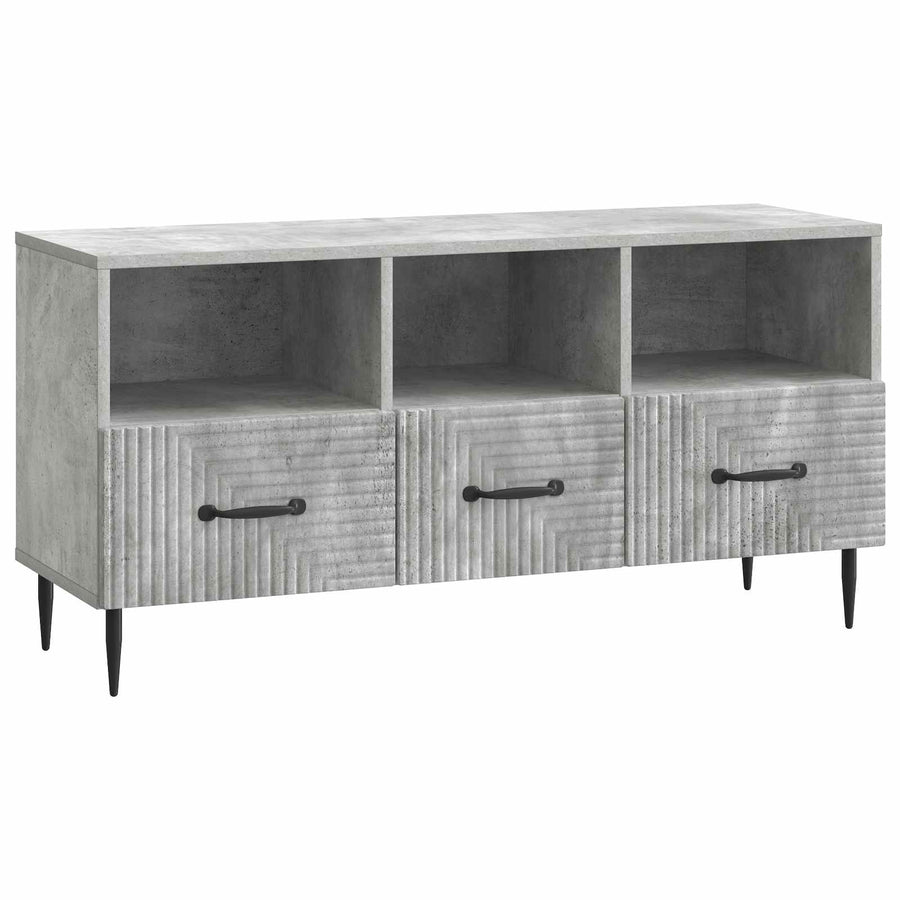 TV-kast met lade Betongrijs 102 x 34,5 x 50 cm Bewerkt hout