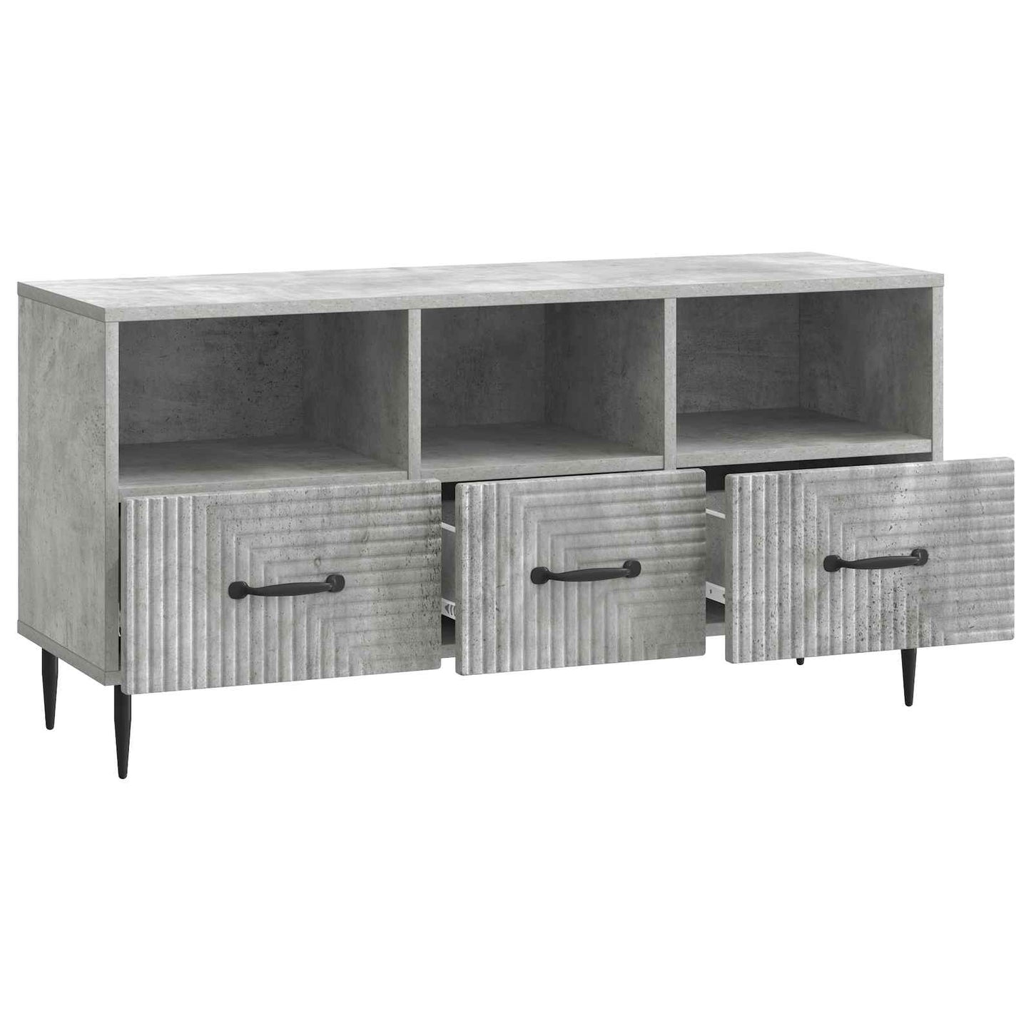 TV-kast met lade Betongrijs 102 x 34,5 x 50 cm Bewerkt hout