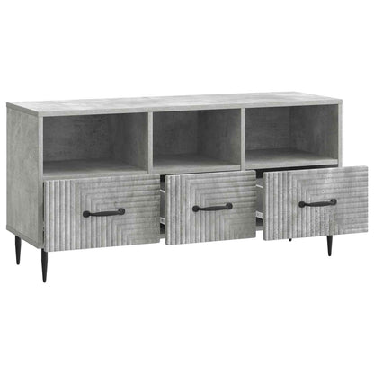 TV-kast met lade Betongrijs 102 x 34,5 x 50 cm Bewerkt hout