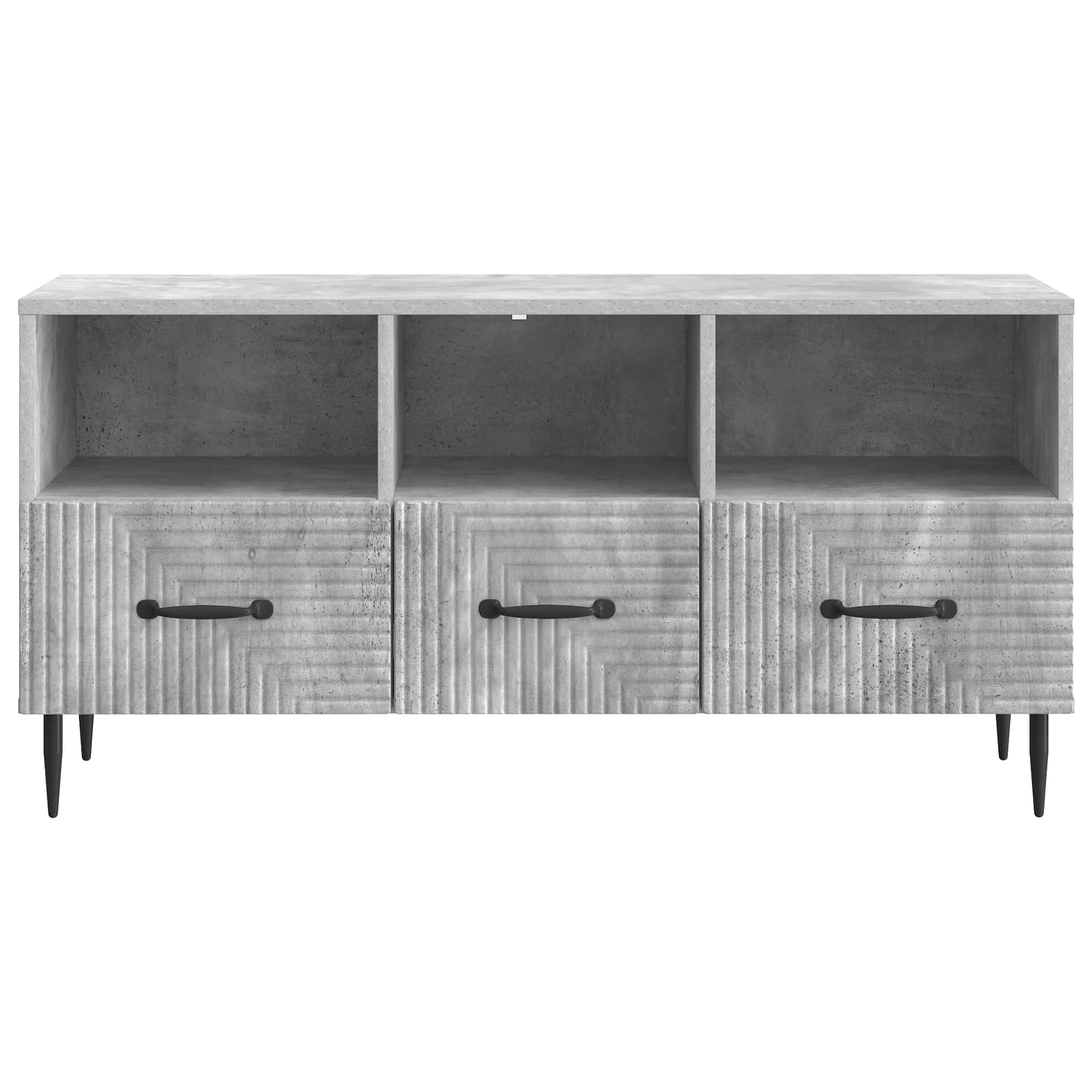 TV-kast met lade Betongrijs 102 x 34,5 x 50 cm Bewerkt hout