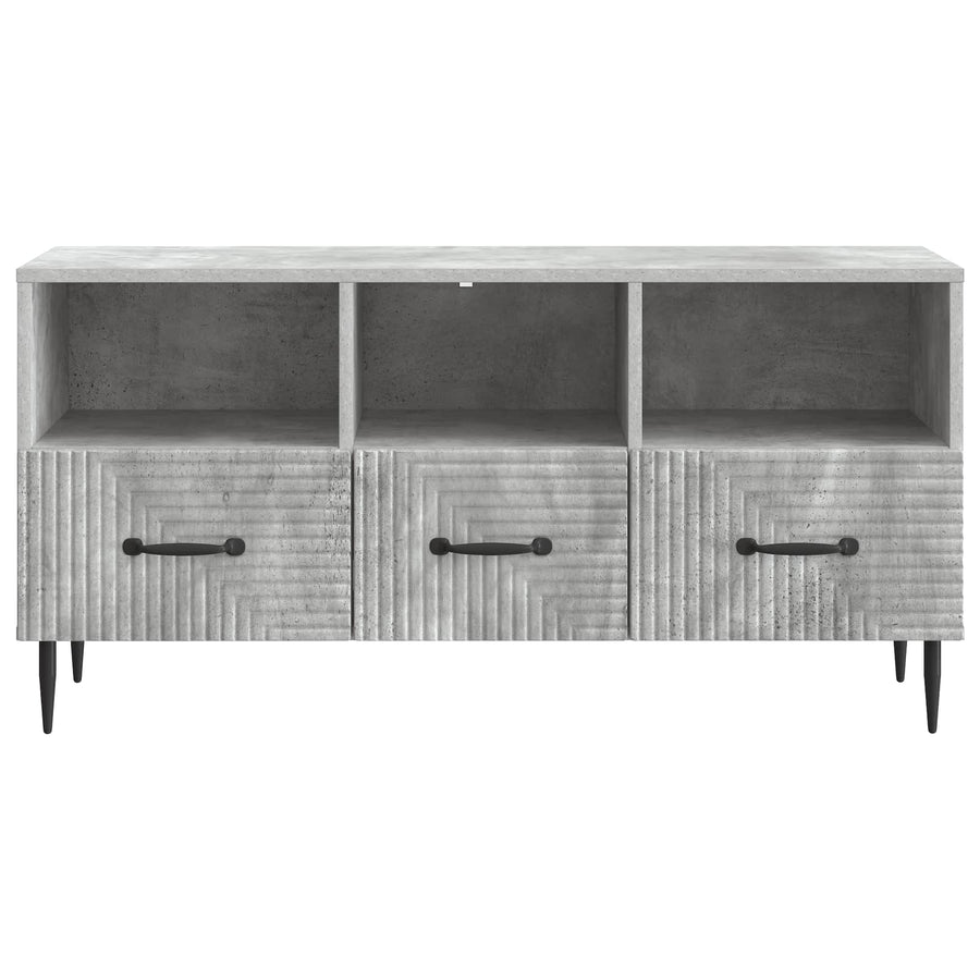 TV-kast met lade Betongrijs 102 x 34,5 x 50 cm Bewerkt hout