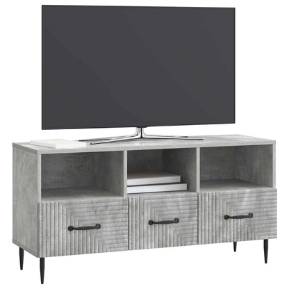 TV-kast met lade Betongrijs 102 x 34,5 x 50 cm Bewerkt hout