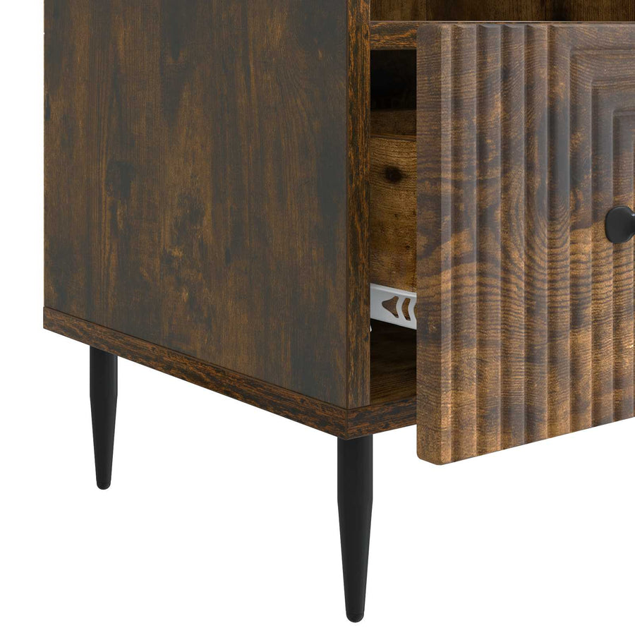 TV-kast met lade Gerookt eiken 102 x 34,5 x 50 cm Bewerkt hout