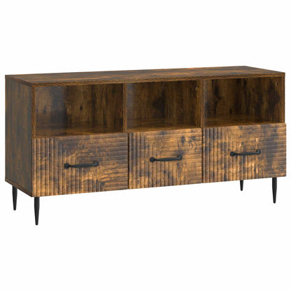 TV-kast met lade Gerookt eiken 102 x 34,5 x 50 cm Bewerkt hout