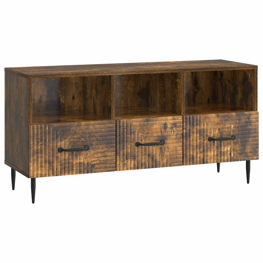 TV-kast met lade Gerookt eiken 102 x 34,5 x 50 cm Bewerkt hout