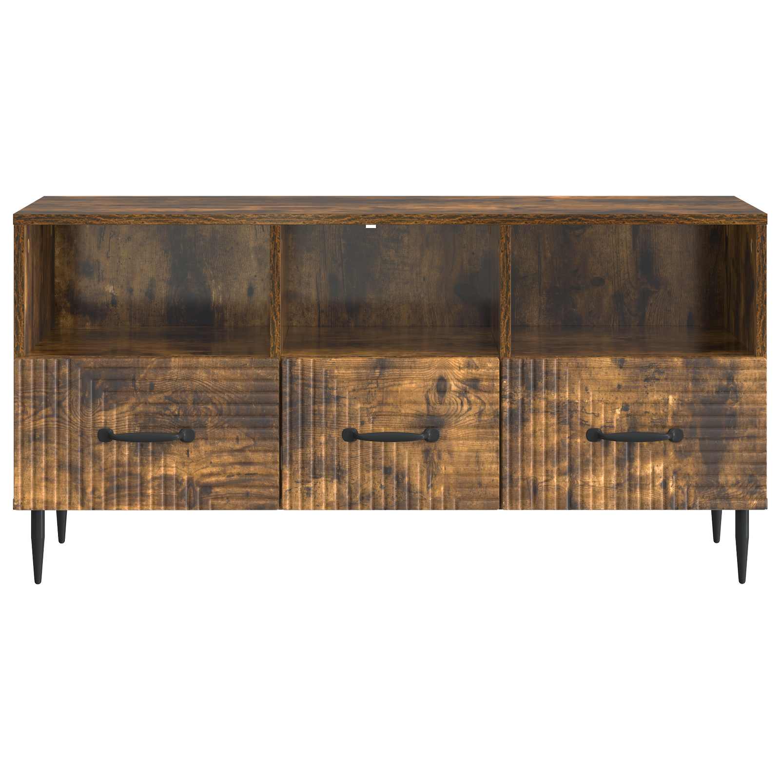 TV-kast met lade Gerookt eiken 102 x 34,5 x 50 cm Bewerkt hout