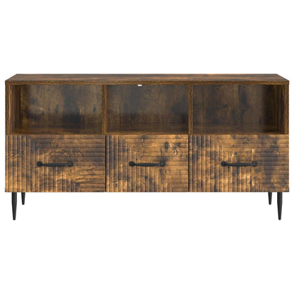 TV-kast met lade Gerookt eiken 102 x 34,5 x 50 cm Bewerkt hout