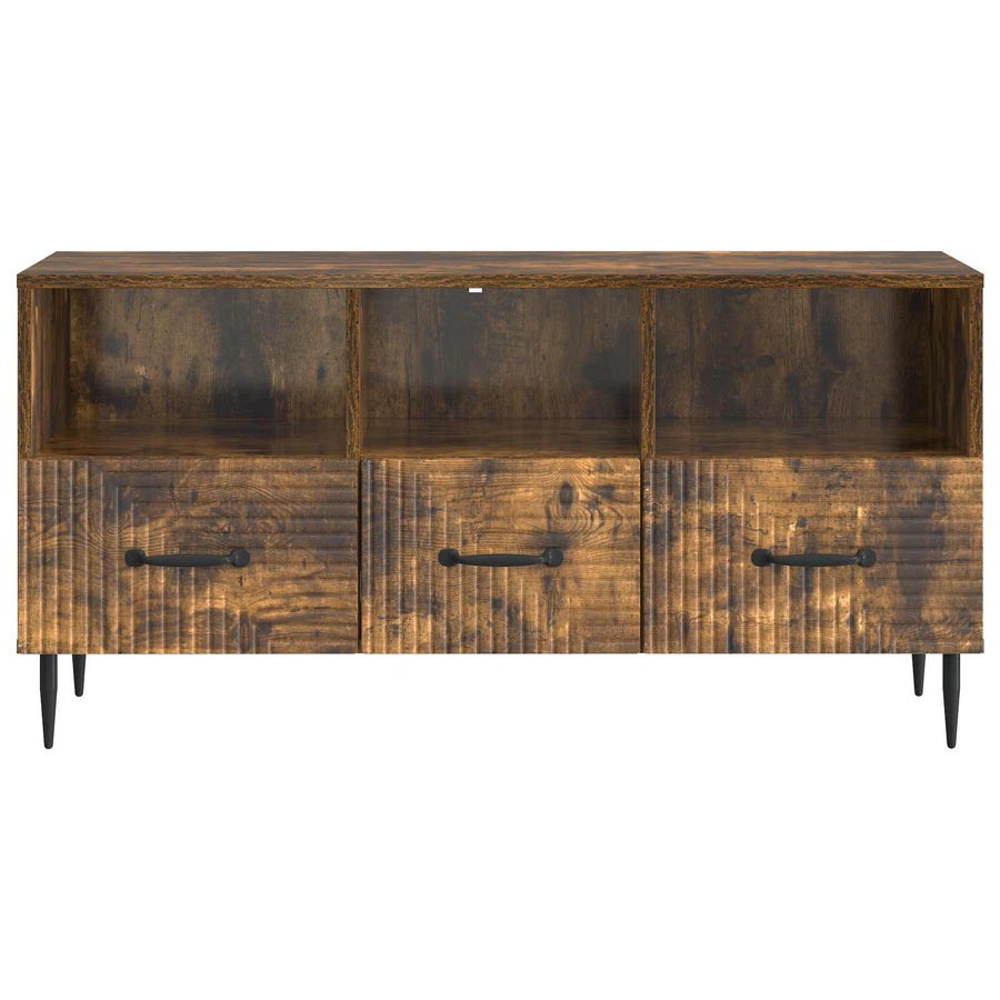 TV-kast met lade Gerookt eiken 102 x 34,5 x 50 cm Bewerkt hout