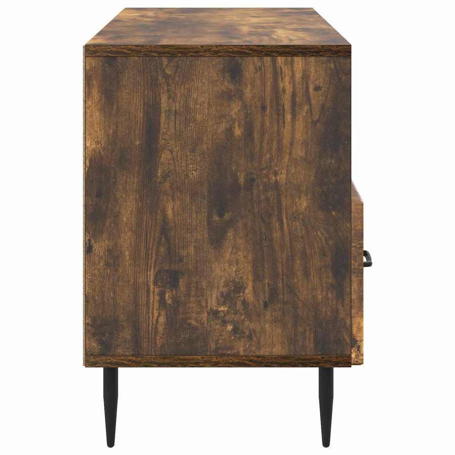 TV-kast met lade Gerookt eiken 102 x 34,5 x 50 cm Bewerkt hout