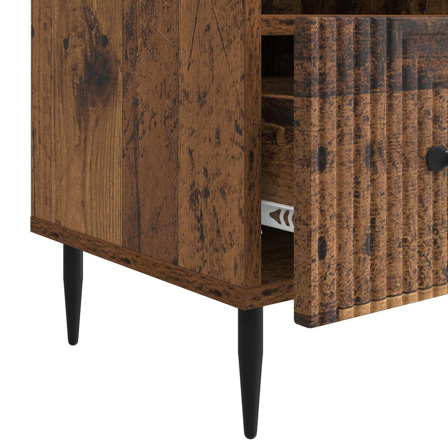 TV-kast met lade Oud hout 102 x 34,5 x 50 cm Bewerkt hout