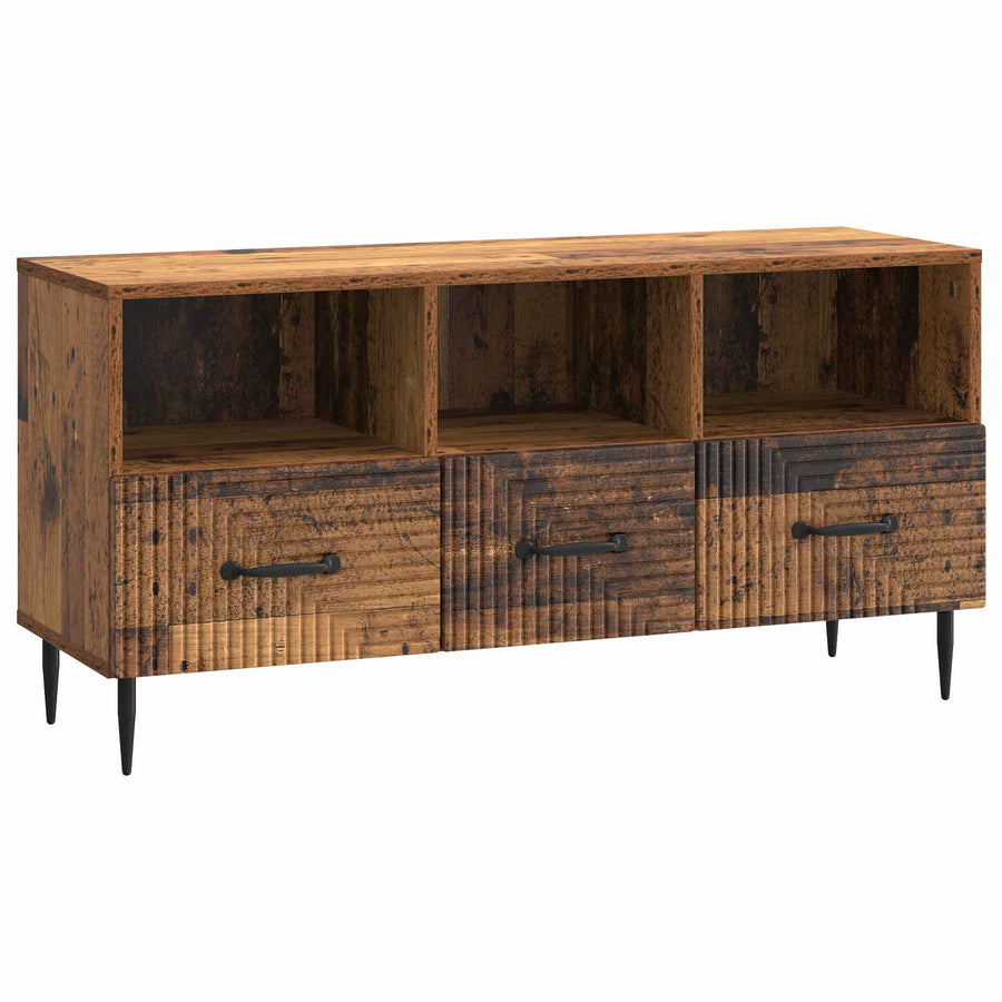 TV-kast met lade Oud hout 102 x 34,5 x 50 cm Bewerkt hout