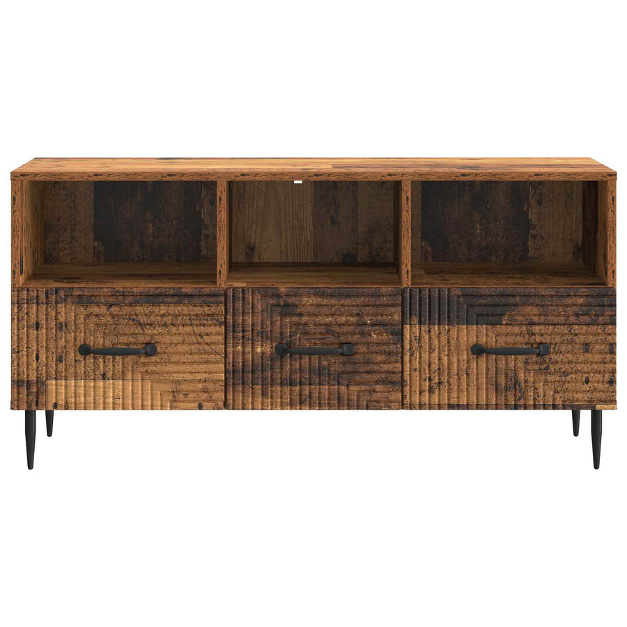TV-kast met lade Oud hout 102 x 34,5 x 50 cm Bewerkt hout
