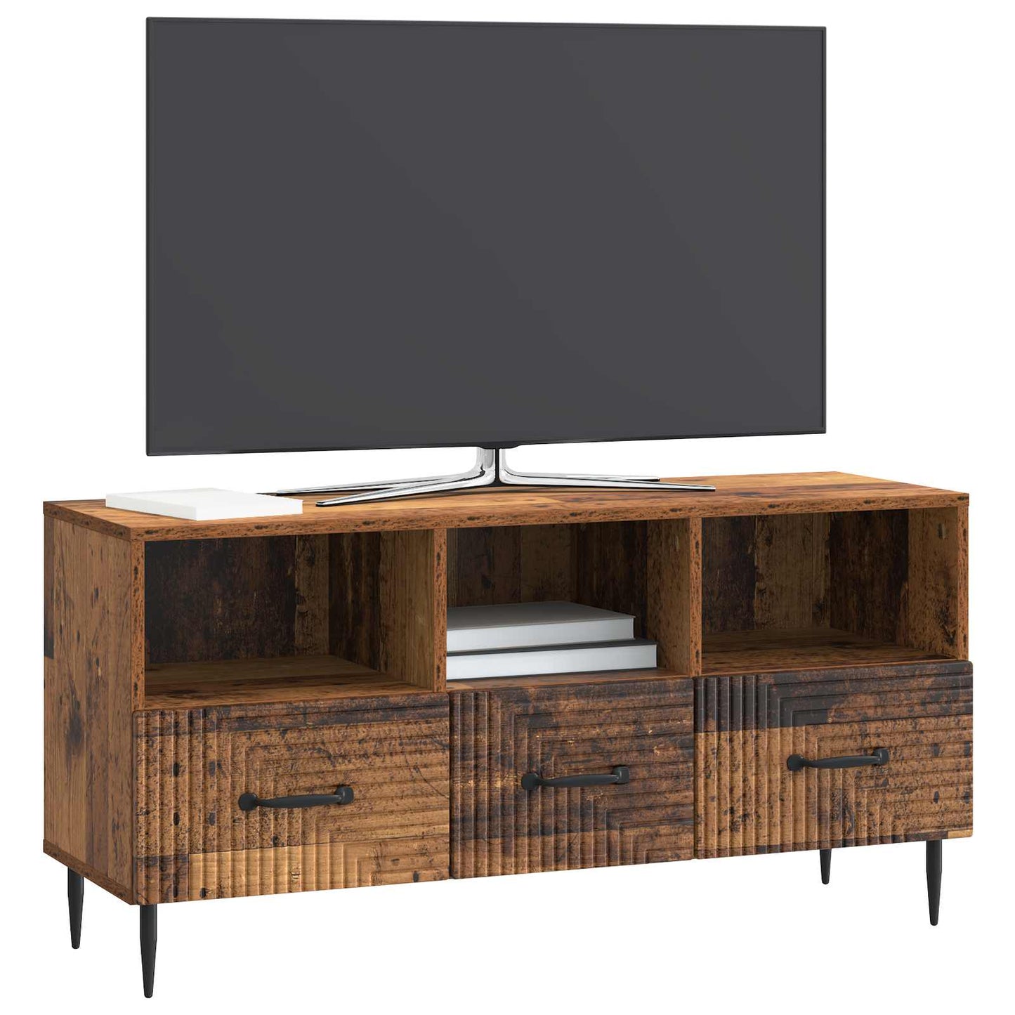 TV-kast met lade Oud hout 102 x 34,5 x 50 cm Bewerkt hout