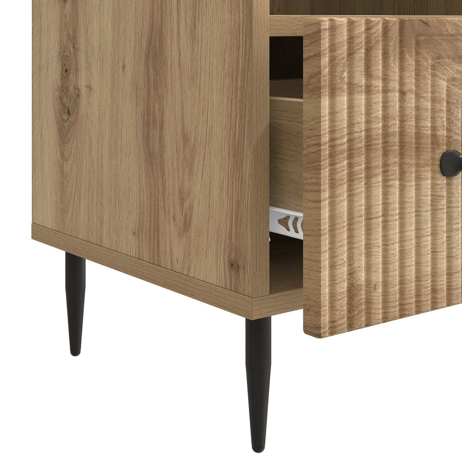 TV-kast Artisanaal eiken 102 x 34,5 x 50 cm Bewerkt hout
